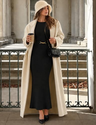 MEROKEETY Women's Long Sleeve Bodycon Work Business Dress, Black M - image 3