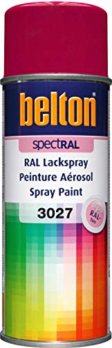 belton SpectRAL RAL 3027 Spray de peinture Rouge framboise brillant 400 ml - Qualité professionnelle