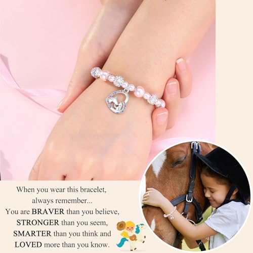 Image of Horse Gifts for Girls Horse Bracelets Birthday Christmas Gifts for Girls Horse Lover Daughter Granddaughter Niece