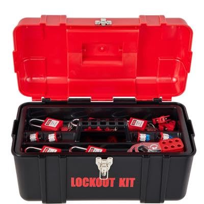 Happybuy 43 PCS Lockout Tagout Kits, Electrical Safety Loto Kit Includes Padlocks, 5 Kinds of Lockouts, Hasps, Lockout Safety Tools for Electrical Risk Removal in Industrial, Machinery