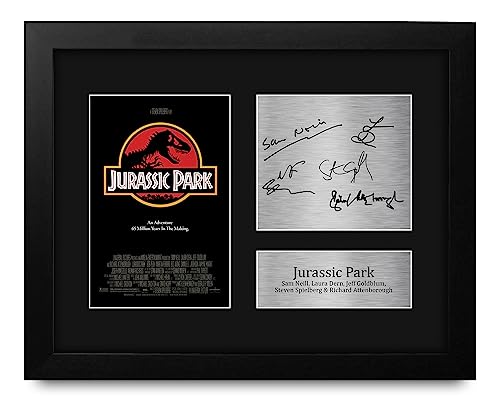 HWC Trading Jurassic Park Cast Sam Neill Framed Gifts Printed Signed Autograph Picture for Movie Memorabilia Fans - US Letter Size