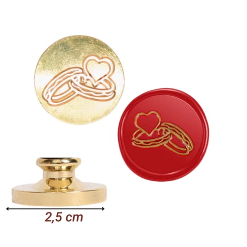 Carimbo para sinete de lacre de cera clichê, para convites de casamento, noivado e bodas + 100 ceras