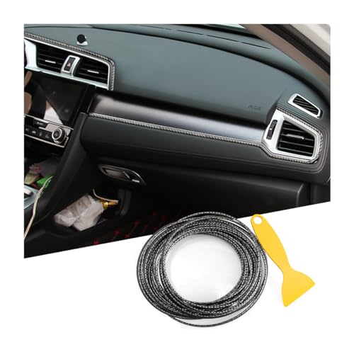 Osilly Car Interior Moulding Trim Strips, 33Ft/10M Universal Electroplating Decoration Filler Insert Strips, Styling Dashboard DIY Flexible Strip, Garnish Accessory with Installing Tool (Carbon Fiber)
