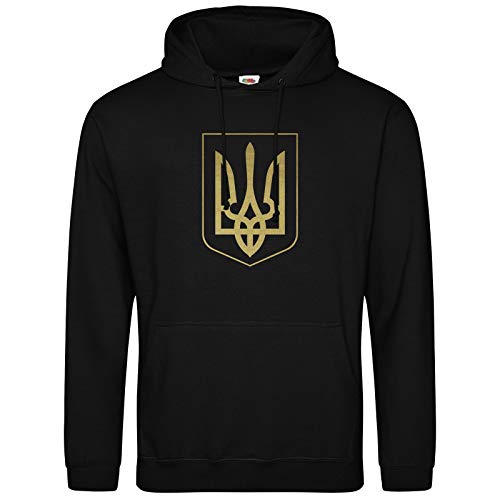 AkyTEX Ukraine Trysub Hoodie Kapuzenpullover Hoody Wappen (Schwarz, M) Cover