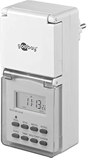 Goobay 51301 timer cyfrowy IP44, biały, wtyczka niemiecka