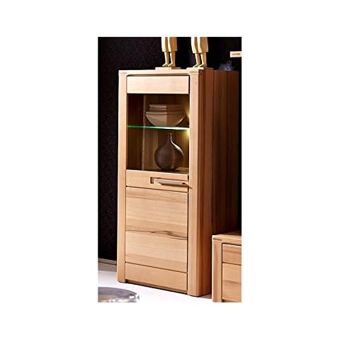 möbelando Vitrine Standvitrine Holzvitrine Glasvitrine Vitrinenschrank Nature Plus III Links Cover