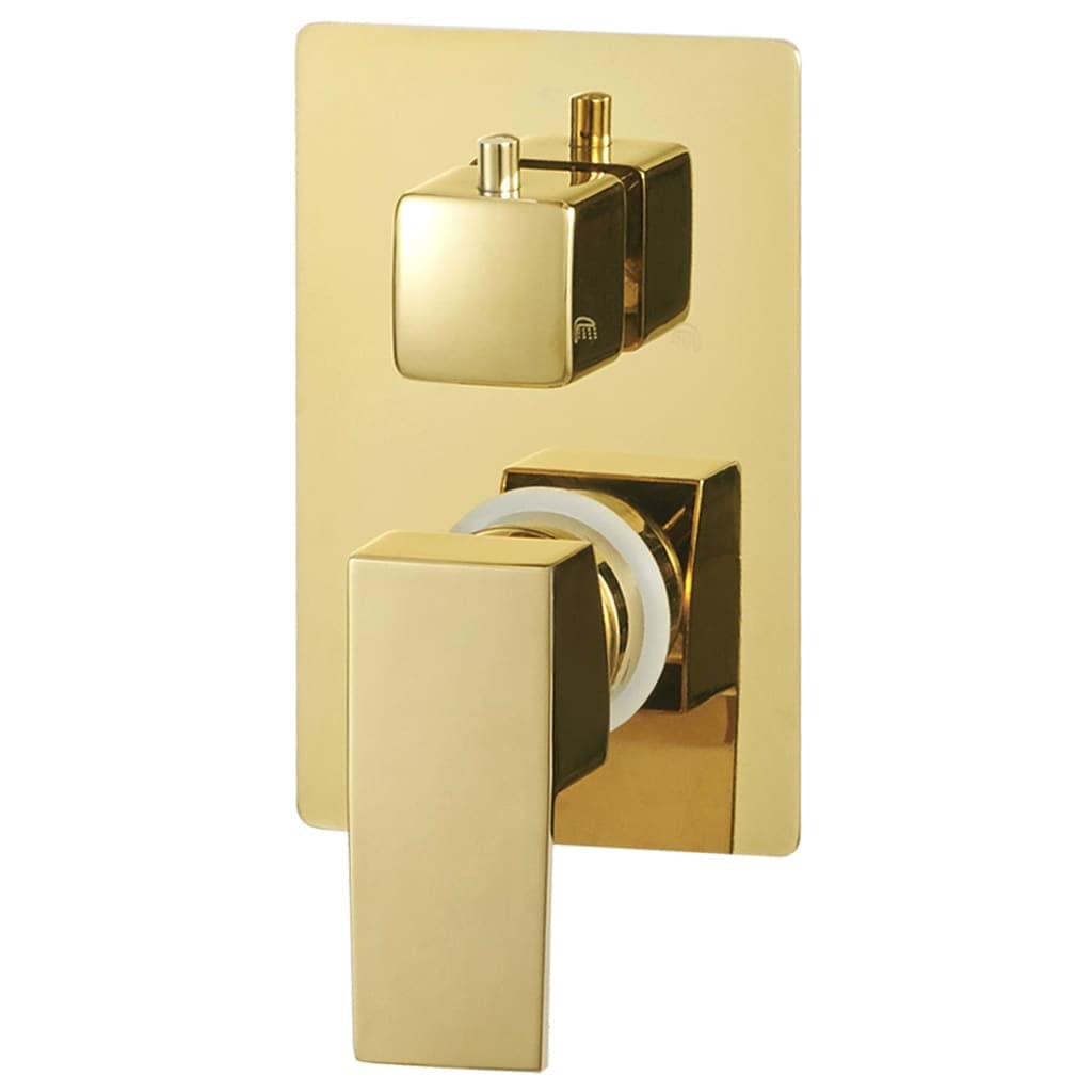 Sistema doccia dorato in acciaio inox 201 con soffione da 30 x 30 cm, tubo da 150 cm, doccetta a mano, 168 ugelli in silicone, attacco G 1/2 per vasca da bagno e box doccia