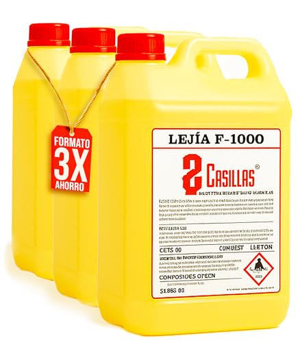 Lejia Profesional 5L Desinfectante Superficies Hogar Baño Cocina Azulejos Suelos Pack Ahorro 3 Garrafas Limpieza Total Antibacteriana Higienizante Elimina Olores Fungicida Sin Restos Cloro
