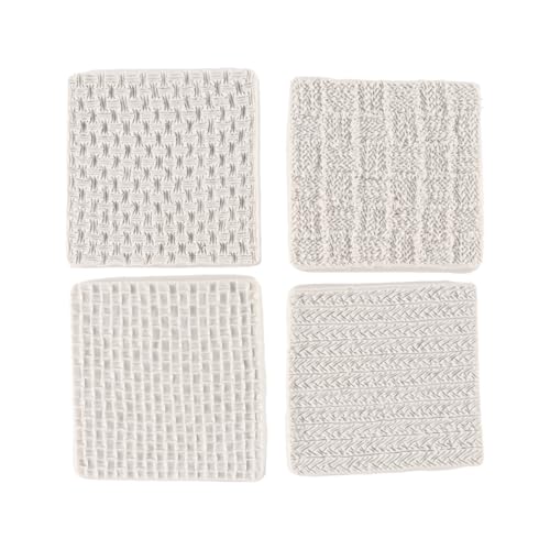Nicear 4 moldes de silicona trenzada para repostería, con textura de crochet, diseño en relieve, para dulces, chocolate, jabón, pudín, utensilios de cocina multifuncionales, color gris.