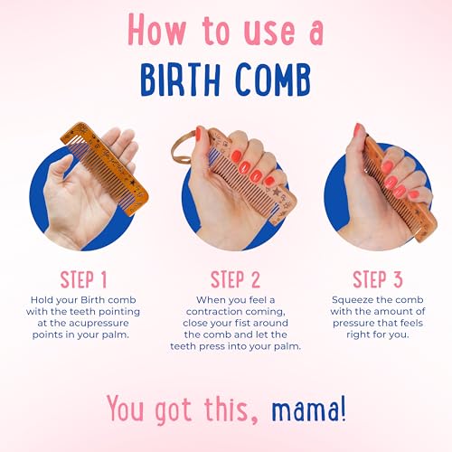 Peine de madera ergonómico Mama Natural para parto miniatura 4