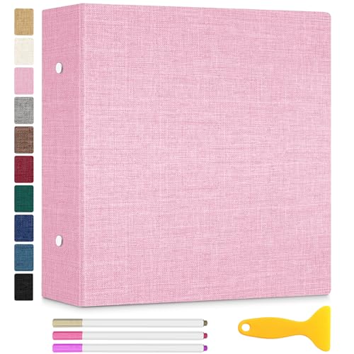 Zesthouse Large 18In Photo Album Self Adhesive 40 Pages, 3-Ring Scrapbook Albums Holds 8x10 5x7 4x6 Photos, DIY Magnetic Picture Book with Writing Space, Gift for Family Wedding Baby