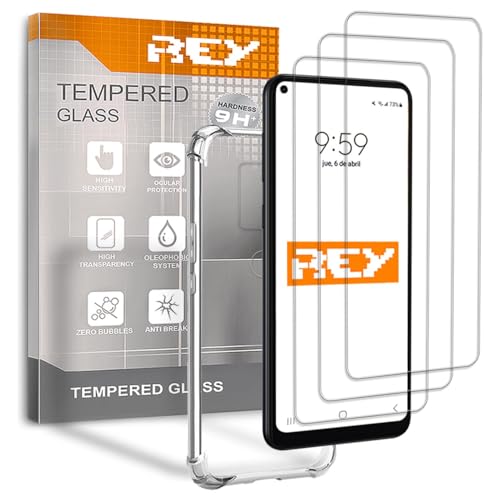 3X Protector de Pantalla y Funda Anti-Shock para XIAOMI REDMI Note 9, Cristal Vidrio Templado y Silicona TPU de Alta Resistencia