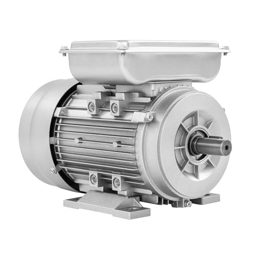 Mqwdxzfes 750W Einphasen-Motor, 240V Elektromotor, 1PS Profi Kupfer-Elektromotor für Betonmischer, Pumpen, Kompressoren, Transportmaschinen, 1380U/min, 19mm Welle, Reine Kupferspule, Aluminiumgehäuse