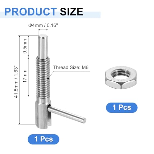 QUARKZMAN Einziehbarer Indexierungs-Spannstift, M6 L-Feder-Spannstift aus Edelstahl mit Federbelasteter Riegel Teleskopverriegelungsstift mit Mutter für Maschinenbau Schiffbau