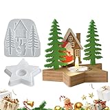 Formas navideñas | estrella antiadherente accesorios para manualidades | Candelabro de árbol de Navidad vacaciones moldes de silicona | para decoración de yeso para el hogar, fiesta, decoración de