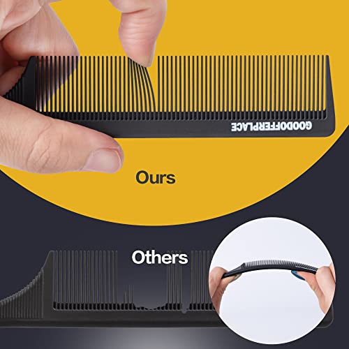 Goodofferplace 4Pcs Hair Rat Tail Combs Carbon Parting Rattail Combs Teasing Fine Tooth Comb Metal Hair Pick Detangling Combs Set For Women,Girls For Curly,Braiding,Styling Hair(Black) #TOP3