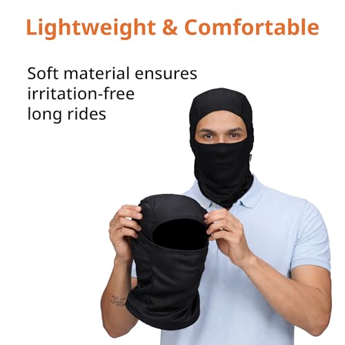 Image of FOVERA Full Face Helmet Mask for Bikers - UV Protection Balaclava for Men & Women - Breathable Head Cover for Sun, Dust & Pollution - Under Helmet Liner for Riding (Mix)