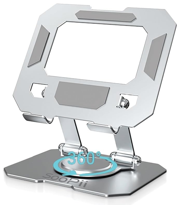 SOOPII 360°Rotating Metal Portable & Foldable Cell Phone Stand Anti Slip for Office & Kitchen, Adjustable Tablet Stand for All Mobile Phones (DM-35) (B0DFCQ2RK6) Amazon Price History, Amazon Price Tracker