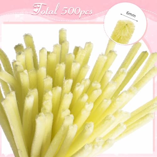 Image of Peryiter 500pcs Pipe Cleaner Craft Pack, Pink Flower, 12 Inch
