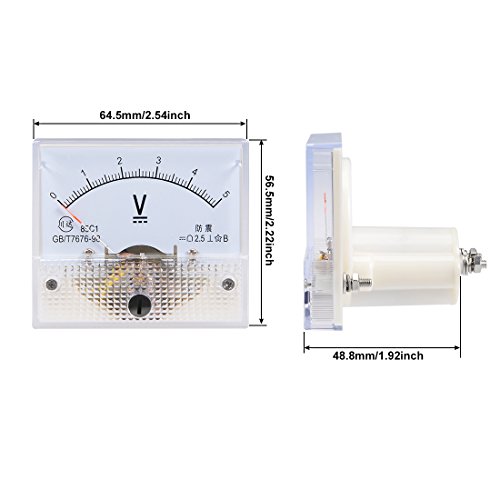 Voltmètre CC 0-5V haute lisibilité avec marge d'erreur 2.5% - 3