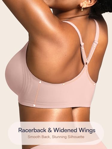 Image of Racerback Bras with Metal Magnetic Front Closure - S-XL Wireless for Women No Underwire Seamless Supportive Bralettes