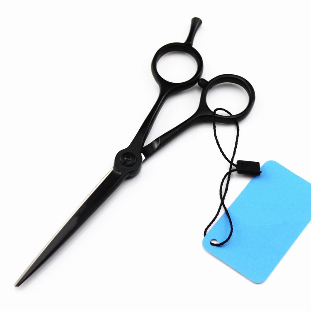 Tijeras de corte de pelo, 5 pulgadas Profesional Japón 440C Tijeras de Acero Negro Corte de Pelo Tijeras de Corte de Pelo de Barbería Makas Tijeras de Corte de Pelo Tijeras de Peluquería