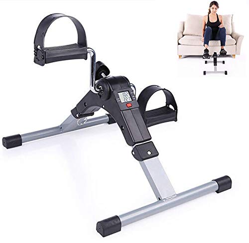 Pedal Exerciser, Desk Bike Pedal Exerciser, Mini Exerciser Household Equipment, Folding Pedal Exerciser with Electronic Display, Suitable for Legs and arms