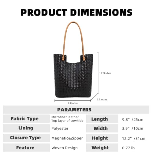 Bolso Tote tejido para mujer, ligero, estructurado miniatura 2
