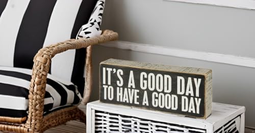 Primitives-by-Kathy-31127-Pinstriped-Trimmed-Box-Sign-8-x-3-A-Good-Day Primitives by Kathy 31127 Pinstriped Trimmed Box Sign 8 x 3 A Good Day
