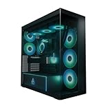 ARCTIC Xtender Black (Tinted Glass) - PC-Gehäuse, Gehärtetes Panorama-Glas, 2X 420 mm Radiator Support, Full Tower, Big Tower, E-ATX, 5X A-RGB Lüfter vormontiert - Schwarz
