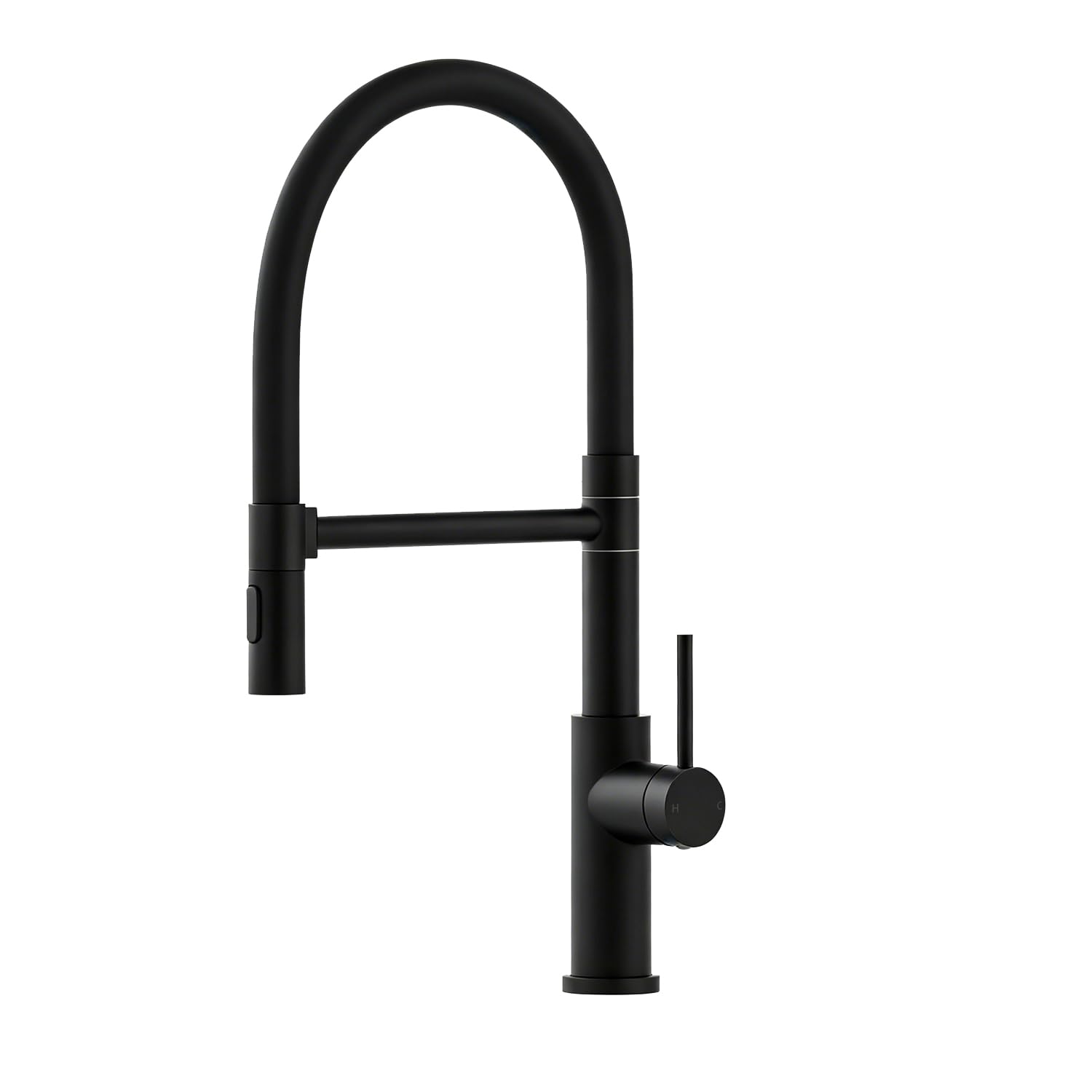 Black Kitchen Tap, Pull Down Spray Sink Mixer Tap Single Handle 360 Swivel