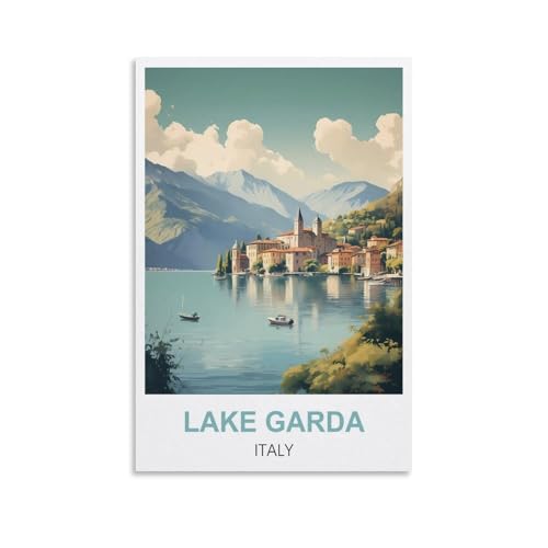 Rylvlrie Lake Garda Italy Vintage Travel Posters 08x12inch(20x30cm) Canvas Poster Wall Art Living Room Home Decor