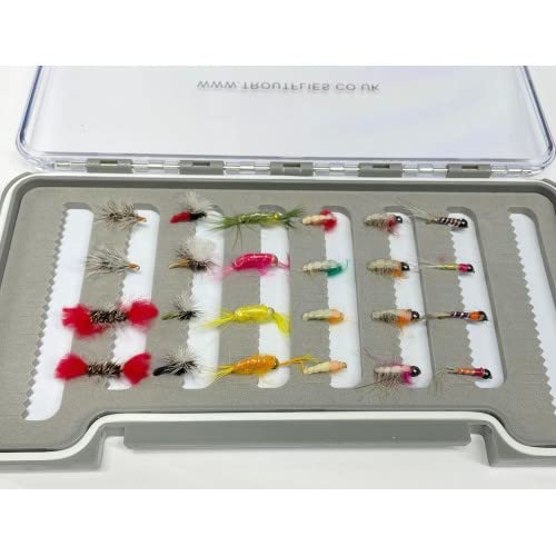 Diy9 Lot de 24 mouches grisantes pour pêche à la mouche, nymphes, perdigon, tchèque, mouches nymphes lestées en tungstène Cover