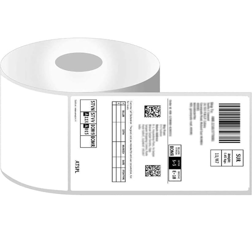 TRIKUTA® (400 Labels Roll) Direct Thermal Shipping Labels 3x5 inches Barcode Labels/Stickers Fast Order Processing Packaging Ideal for Logistics, Warehouse and Eco-Friendly-(White, Pack of 5 Rolls)