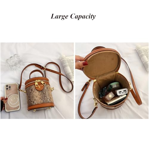 Bolso Cilíndrico Retro de Lona para Mujer miniatura 5