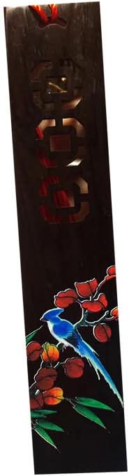 Mascot Wooden Crafts Wood Carving Art Wood Decoration Artwork 非洲黑檀木书签 紫光檀雕刻镂空书签中国风 彩绘鸟语花香系列(彩绘鸟语花香)