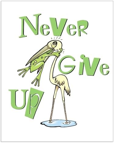 CafePress Never Give Up Frog Choking Bird 16"x20" Poster on Heavy Semi-Gloss Paper