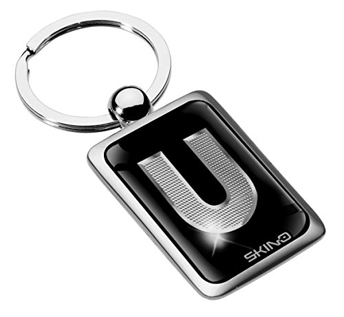 Biomar Labs® Porte-clé Lettres A-Z Initiales Personnalisable de L'alphabet Alphabet Accessoires Homme Femme Cadeau Argent Lettre U KK 99