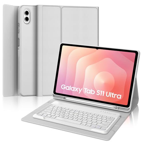 Samsung Galaxy Tab S11 Ultra Keyboard Case 14.6 inch 2025, Magnetic Detachable Wireless Bluetooth Keyboard, Multi-Angle Stand, PU Leather Folio Cover...
