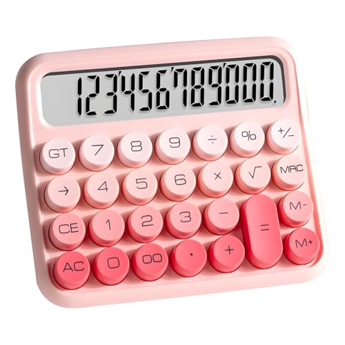 Pink Calculator 12-Digit Large LCD Display Calculator with Big Buttons, School, and Home Use,The Best Choice for Gifts