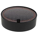 HEMOTON Boîte Boutons Manchette PU Noire Ronde Organisateur Portable Compact pour Bijoux ...