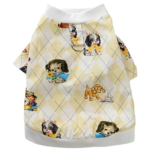 JPETTO犬服 Tシャツ 春夏 小型犬 中型犬 ドッグウェア Tシャツ パーカー 薄手 涼しい 通気性 犬用 パジャマ 日焼き防ぐ 脱毛保護 お散歩 お出かけ25-25S35イエローXL