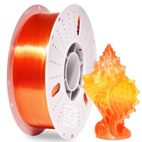 Image of PINBALL Clear PETG 3D Printer Filament 1.75mm ±0.02mm, Multicolor Transparent Rainbow Filament, Translucent PETG Filament, 1KG /2.2lbs