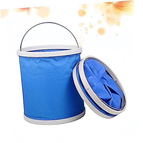 VANZACK 9l Collapsible Outdoor Bucket Set Durable Plastic Car Wash Supplies with Folding Handle for Camping Hiking