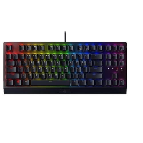 Razer BlackWidow V3 Tenkeyless (Interruptor Amarillo) - Teclado Mecánico Compacto para Juegos (Interruptores Mecánicos Silenciosos, Teclas Totalmente Programables) QWERTY Teclado US | Negro