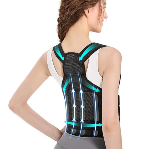 BKEPDY Correcteur Posture Dorsale Réglable Support Colonne Vertébrale Orthèse Redresse Dos Soulagement Douleur Épaules Maintien Lombaire Respirant Taille L