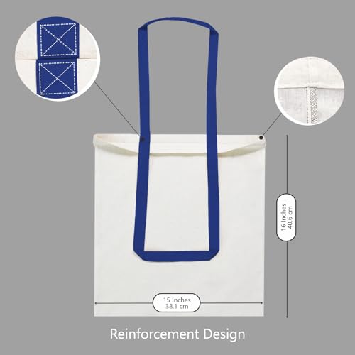 Image of TOPDesign 12-Pack Economical 16 inchx15 inch Cotton Tote Bag, Lightweight Medium Reusable Grocery Shopping Cloth Bags, Suitable for DIY, Advertising, Promotion, Gift, Activity