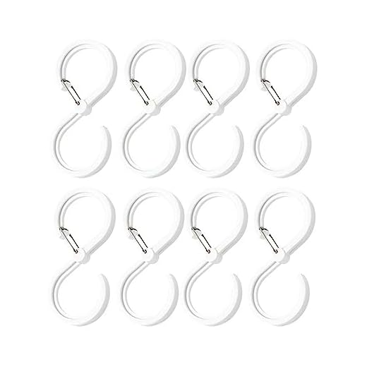 Storage Organizer S Shaped Hanging Closet Hook Multifunctional Single Hook Bathroom(White)