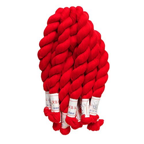 NBK 和洋裁用しつけ糸 仮止め糸 #30/3 15g×10カセレッド F2-47R