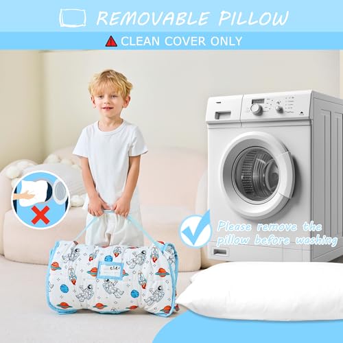 Image of Lasoftan Toddler Nap Mat with Pillow and Blanket, Extra Large Rolled Napping Mats,Slumber Bags for Boys Girls,Kids Sleeping Bag for Daycare, Preschool Travel Camping